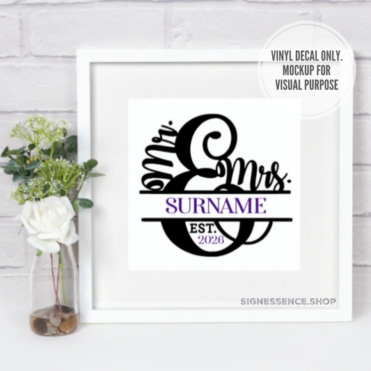 Custom Mr & Mrs vinyl decal