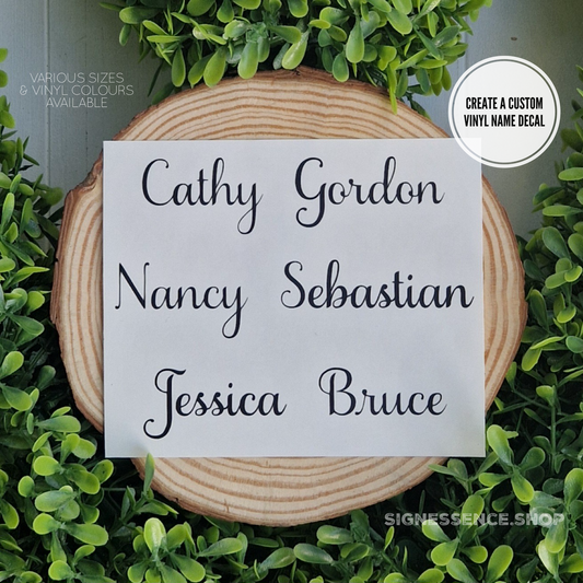 Custom Name vinyl decal label