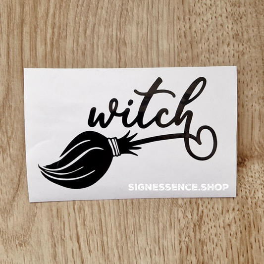 Broom Witch vinyl decal