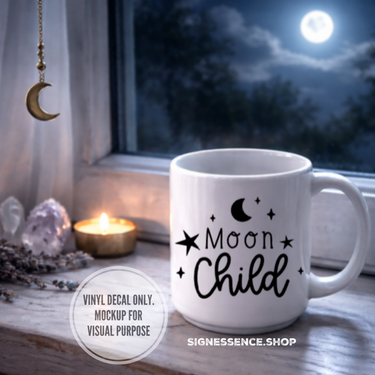 Moon Child vinyl decal