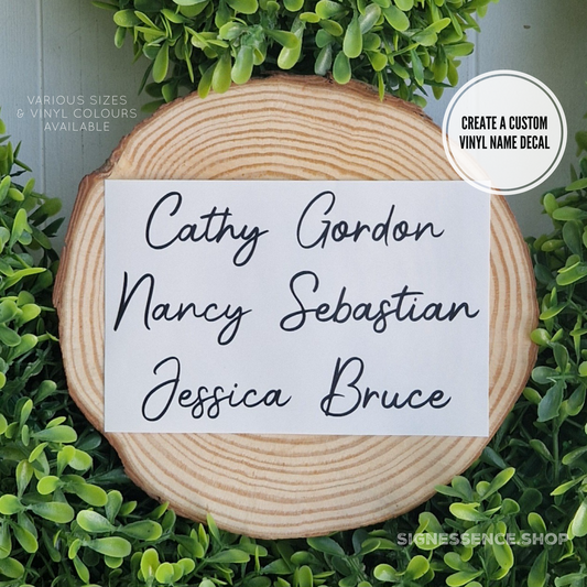 Custom Name vinyl decal label